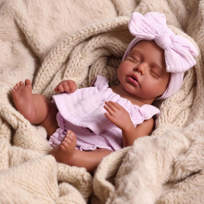 Babeside Newborn Real Life Reborn Baby Doll Dark Skin Black African American Toddler Doll Laney with Cloth Body for Kids Age 3 Rebornbabydoll