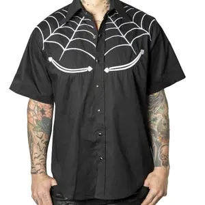 Spiderweb White Western Shirt Classic Spooky