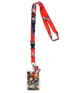 Persona 5 Royal Lanyard Badge Holder Character Logo Reversible Design with 2" Tophat Phantom Thieves Rubber Pendant