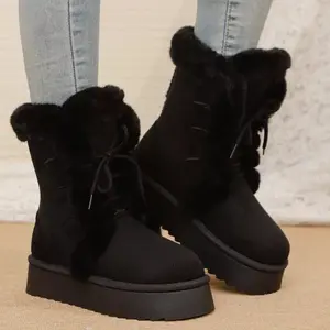 Fur Lace-Up Winter Boots