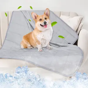 0.4 Q-MAX Cooling Blanket For Large Dogs Washable, Dog Cooling Blanket, Cool To Touch Dog Blankets For Bed Cover, Soft Lightweight Cooling Dog Blanket Help Your Pet Sleep Well In Summer