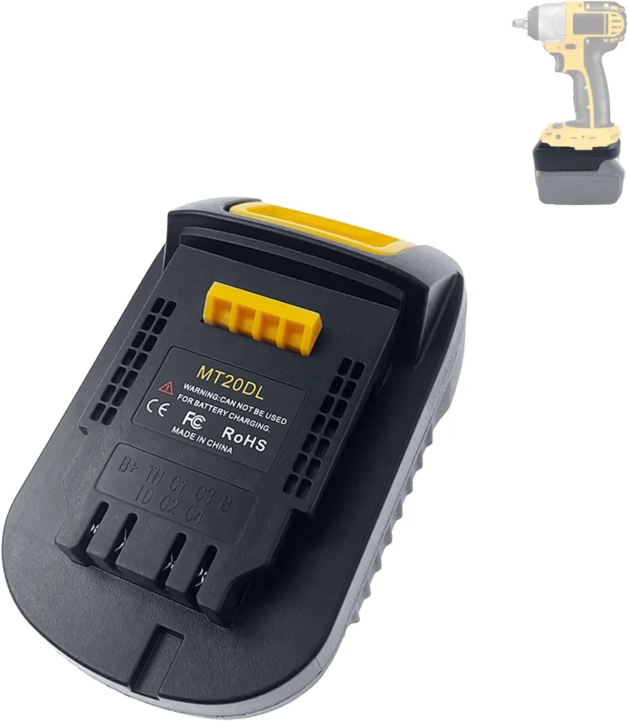 EID MT20DL Adapter for Makita 18V Battery to for Dewalt 20V Li-ion Max XR DCB180 Tools Convert for Makita BL1850B BL1840 BL1830B BL1815 to Dew 20V Li-ion Max XR DCB180 DCB200 DCB206 DCB606 DCB609