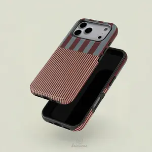 1PC Vertical Stripe Pattern Print Phone Case， Durable Dual Layer Shockproof Phone Cover， Phone Accessories for iPhone X 11 12 13 14 15 16 17 Pro Max for Galaxy S25 24 23 Ultra Series Holiday/Birthday Gift Minimalist Stylish Protective Shell