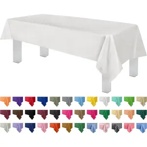 12 pack premium disposable plastic tablecloth 54 inch x 108 inch with 03mm thickness table cover white