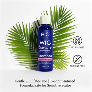 ECO Finest Wig & Weave Shampoo - Gentle Sulfate-Free Coconut-Infused Formula for Deep Cleansing Moisturizing & Detangling 120ml