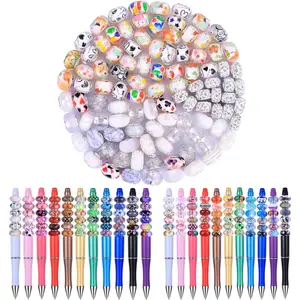 Household daily necessities Aipridy Large Hole European Beads, Assorted Mixed Color Lampwork Spacer Beads for DIY Bracelet Jewelry Making, Craft Supplies Kit (100, White)