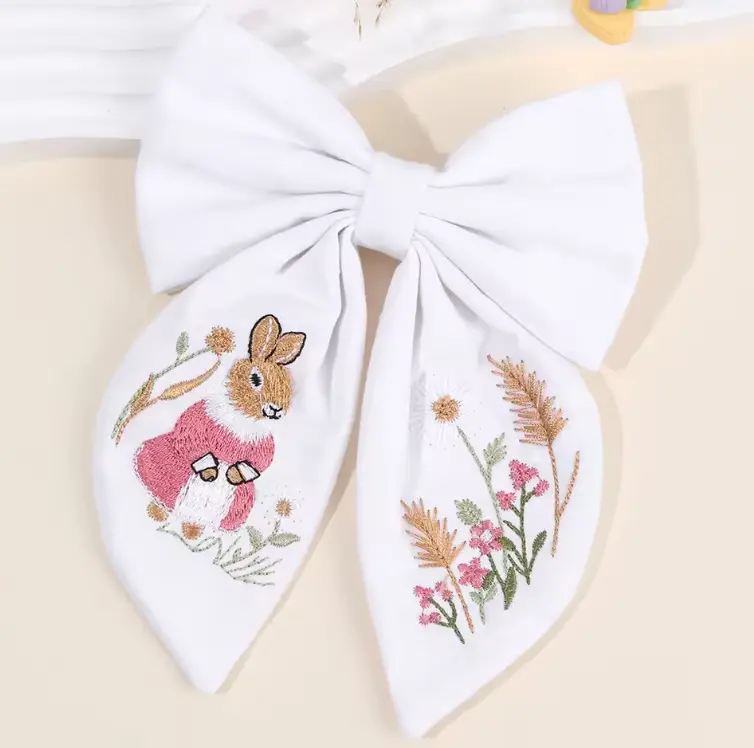 Bunny Embroidered Bow