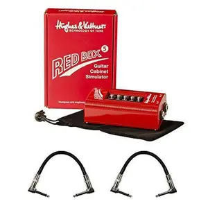 Hughes & Kettner Red Box 5 Guitar Cabinet Simulator with 6" Patch Cable R Angle (2-Pieces) Bundle