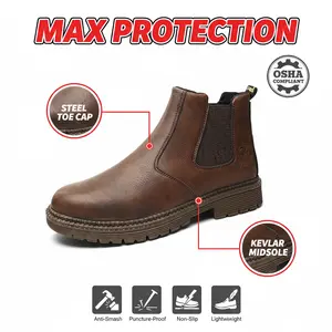 Breathable Splash-proof Smash-proof Puncture-proof Safety Shoes Unisex Comfortable Chef Work Shoe Waterproof Anti-slip Durable Outdoor Advanced Safety Tech Men Women Breathable Secure Fit Daily Use