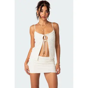 Alessia Tie Front Ruffled Top