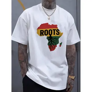 Mens Black African Roots Graphic TShirt with Vibrant Pan African Colors and Geometric Print Casual Short Sleeve Streetwear Breathable Summer Tee