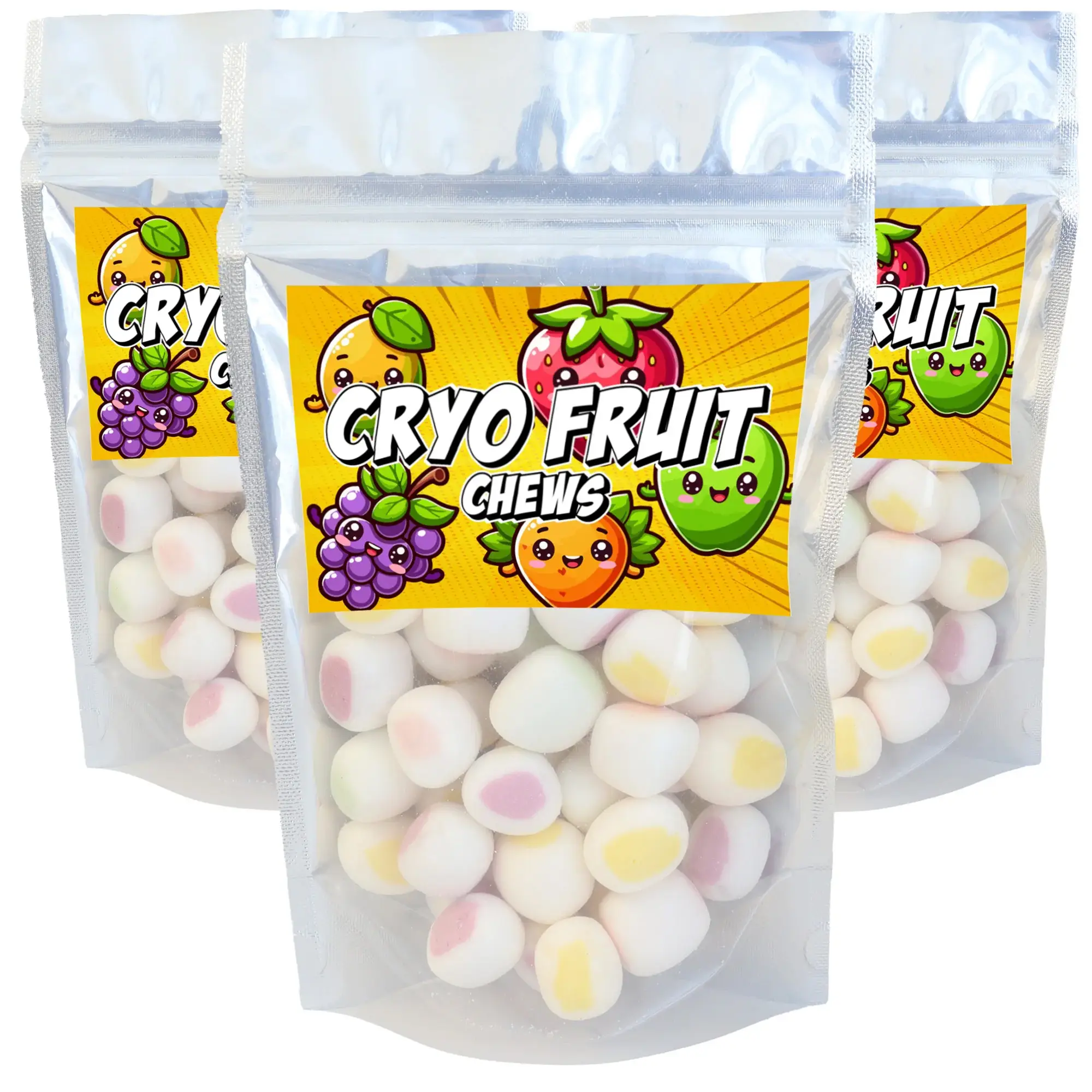 Snack Crackle Shop Freeze Dried Cryo Fruit Chews, Freeze Dried Candy, Japanese Snacks Sweets, 2.5oz Bite Candies
