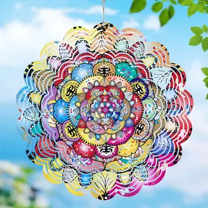 Animal Wind Rotating Hanging Decorations – Butterfly, Owl 3D Mandala Style, Easter Gift for Outdoor Patio Garden Spinner, Farmhouse Yard Art & Home Decor