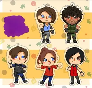 Resident Evil X Animal Crossing Keychain Acrylic Charms, Cute Keyring Accessory, Fun Charm For Backpack Or Purse | High Quality and Customer Favorite Items