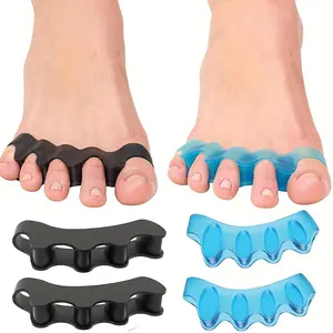 2pcs Soft Silicone Gel Toe Separators for Men & Women - Comfortable Big Toe Spacers  Cushion Pads in Black, Blue,  Transparent Colors for Daily Use, Flexible Design for Foot Alignment  Protection, Foot Care Essentials |   Comfortable Fit |   Soft Silicone