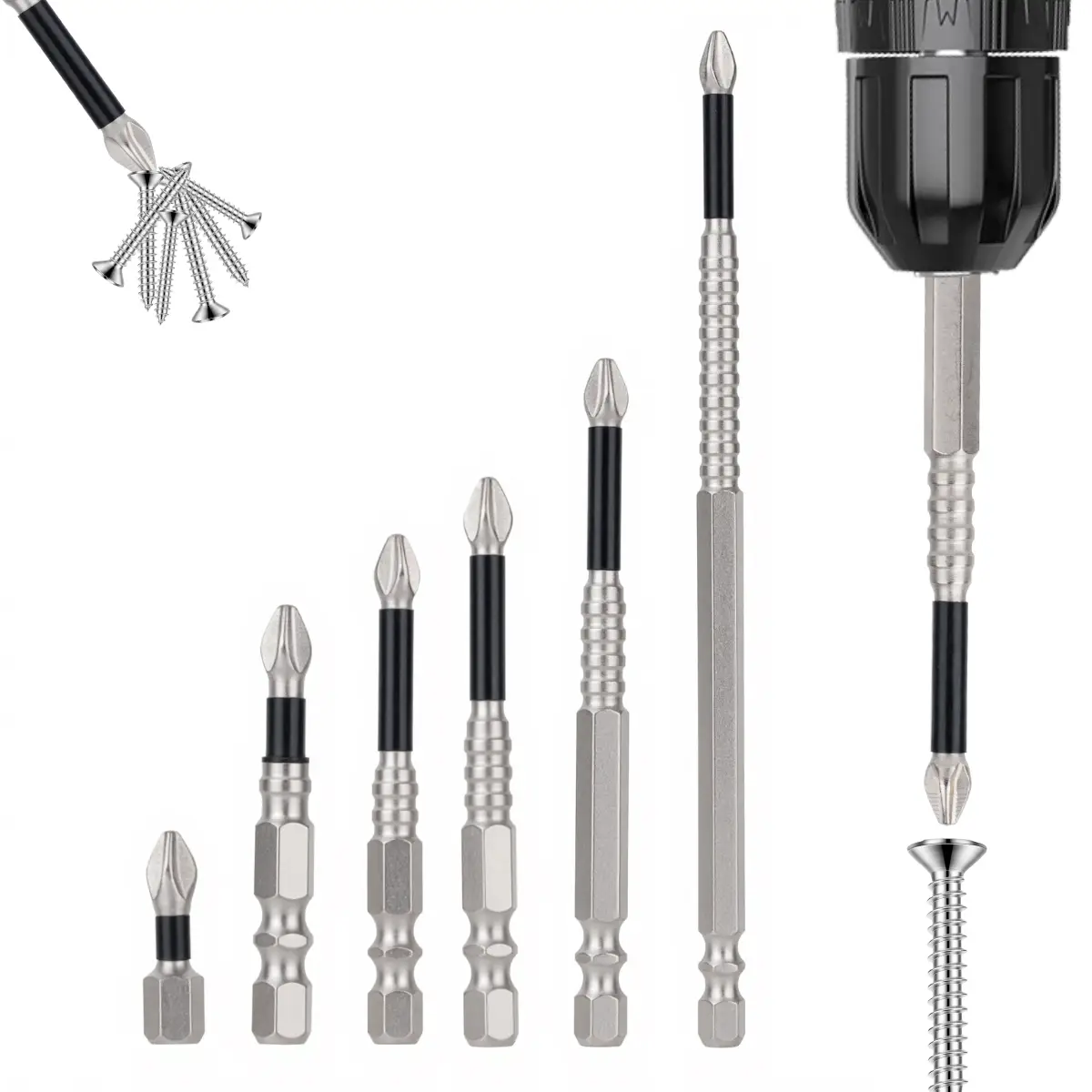 K5 Impact-Resistant Screwdriver Bit Set, lmpact Driver Non-Slip Bit Set, High Magnetic Screwdriver Drill Bit, Upgrade Strong Magnetic Impact Non-Slip