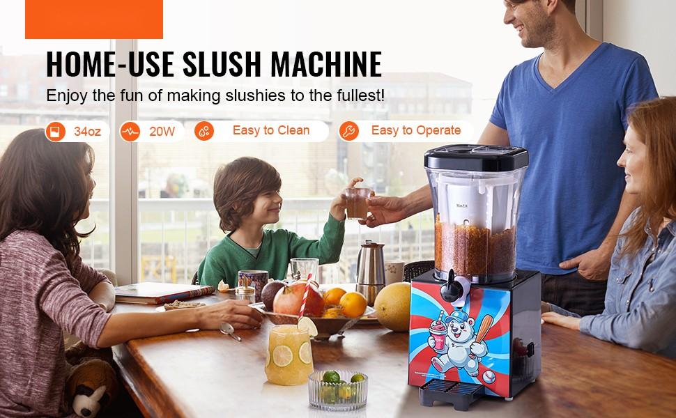 Slushy Machine For Home Use Margarita Slush Maker 34oz Frozen Drink Maker For Parties, Home Bar And Kitchen Countertop, Quick Freeze, Easy Operation, Ice Crusher, Smoothies And Frozen Cocktails, Large Capacity