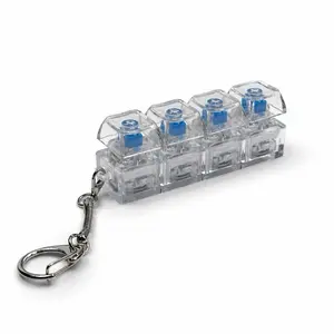RGB Clicker Keychain Fidget Toy – Mechanical Keyboard Key Stress Relief Clicker, LED Light Up Anti Anxiety Sensory Gadget