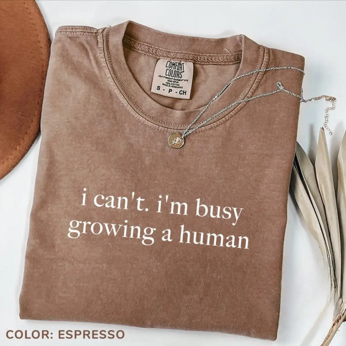 Comfort Colors I Can't I'm Busy Growing A Human Shirt, Funny Pregnancy Shirt, Funny Mom Shirt, Baby Announcement Bodysuit, Maternity Shirt