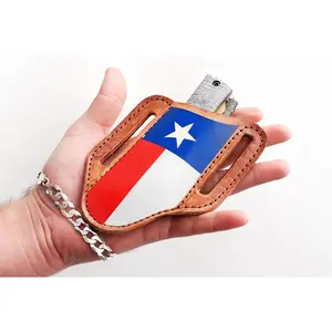 Handmade Genuine Leather Knife Sheath – Hand Painted Universal Pocket Knife Cover | EDC Carry Case