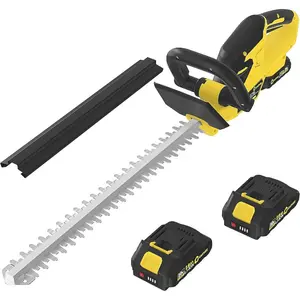 Hedge Trimmer, 22 Inch Cordless Hedge Trimmer, 20V 2.0Ah Handheld Bush Trimmers, with 2 Batteries and Charger, Brushless Motor, Dual Safety Switch, for Horticultural Pruning and Shaping