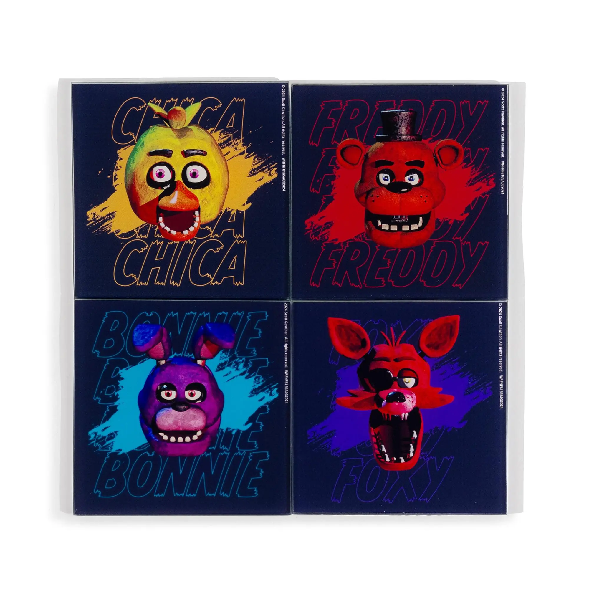 Five Nights At Freddy's Characters Glass Coasters | Set of 4 Five Nights At Freddy's Characters Glass Coasters | Set of 4