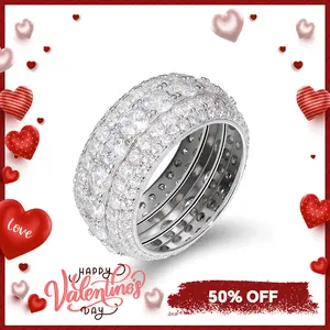 Delzzad Layered Eternity Ring Synthetic Moissanite Moissanite Ring S925 Moissanite Jewelry Perfect Gift