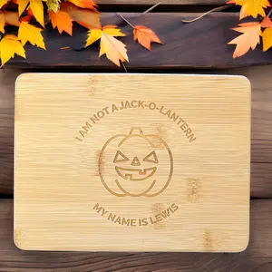 I am Not a Jack-O-Lantern, My Name Is Lewis - Halloween Pumpkin Cutting and Serving Board 6x8in