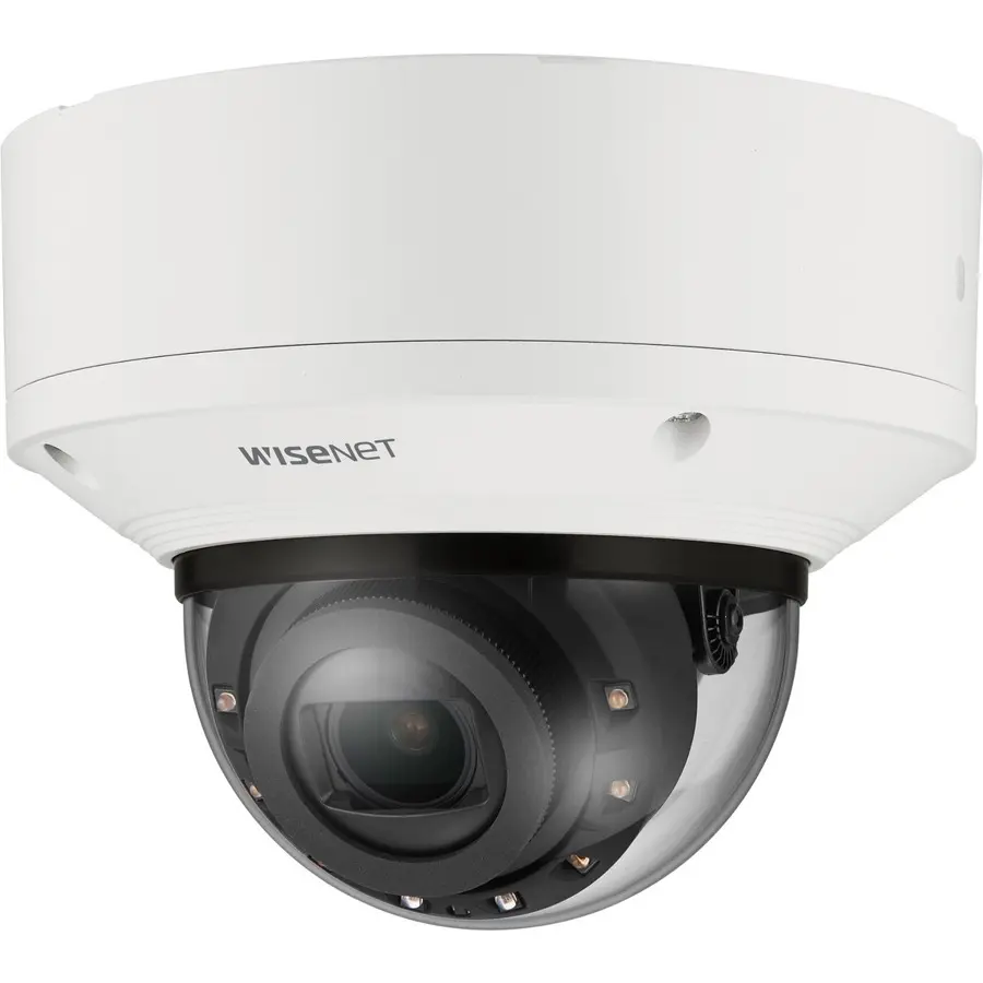Wisenet XND-8083RV 6MP Color Dome Network Camera, White Security Camera for Home/Office Surveillance, Dome Mount