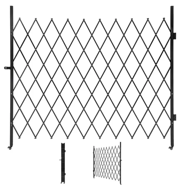 Metal Expandable Mobile Barricade, Industrial Folding Security Gate Driveway Gate, Retractable Retractable Gate Outdoor,Folding Safety Barricade