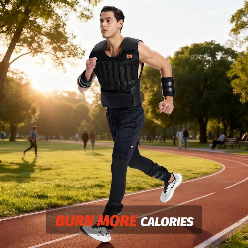 LEKÄRO  Adjustable Weighted Vest Set for Men Women with 44lbs Total Weight Ergonomic Design for Workout Strength Training Running Fitness