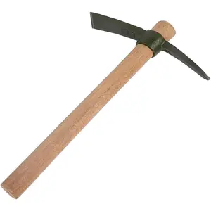 Forged Heat Treated One Piece Intact cast Iron Hoe,Weeding Garden Pick Axe,for Gardening,Camping and Outdoors Climbing Pickaxe