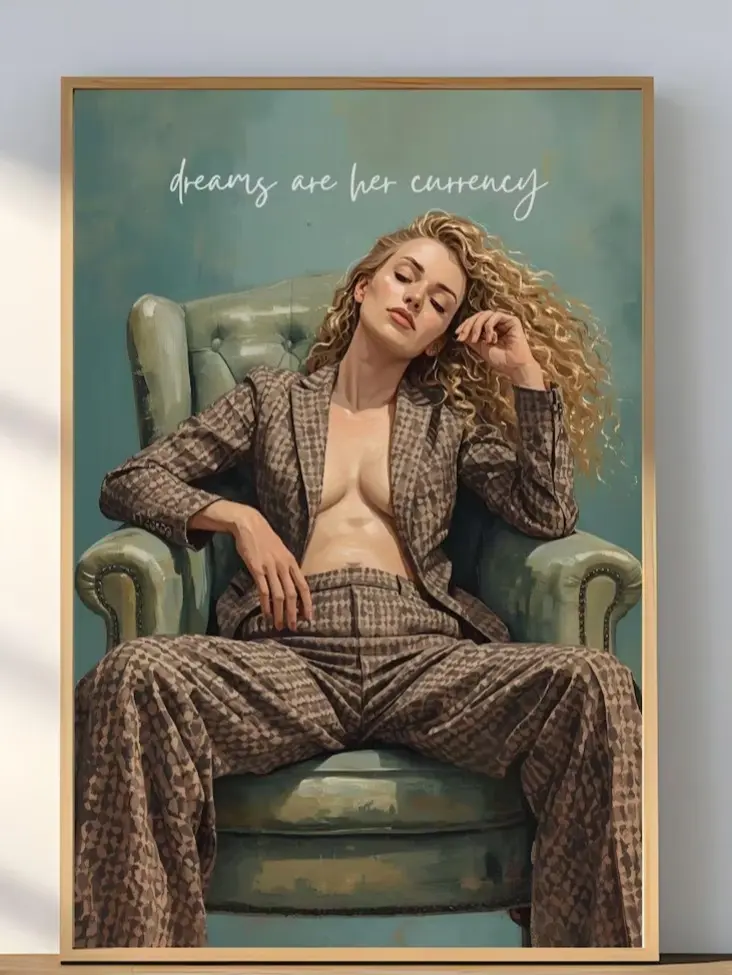 (unframed) Poster Dreams Are Her Currency Art Print Feminist Empowerment Wall Decor (Digital ) sohochic