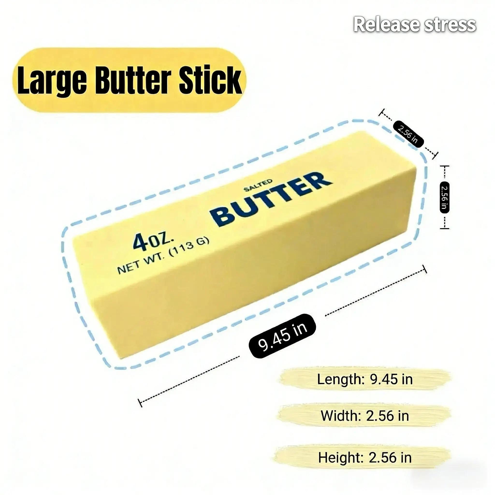 Giant Butter Stick Squeeze Toy | Ultra-Soft Slow-Rebound Stress Relief Fidget | Fun Party Favors & Unique Christmas/Birthday Gifts for Teens