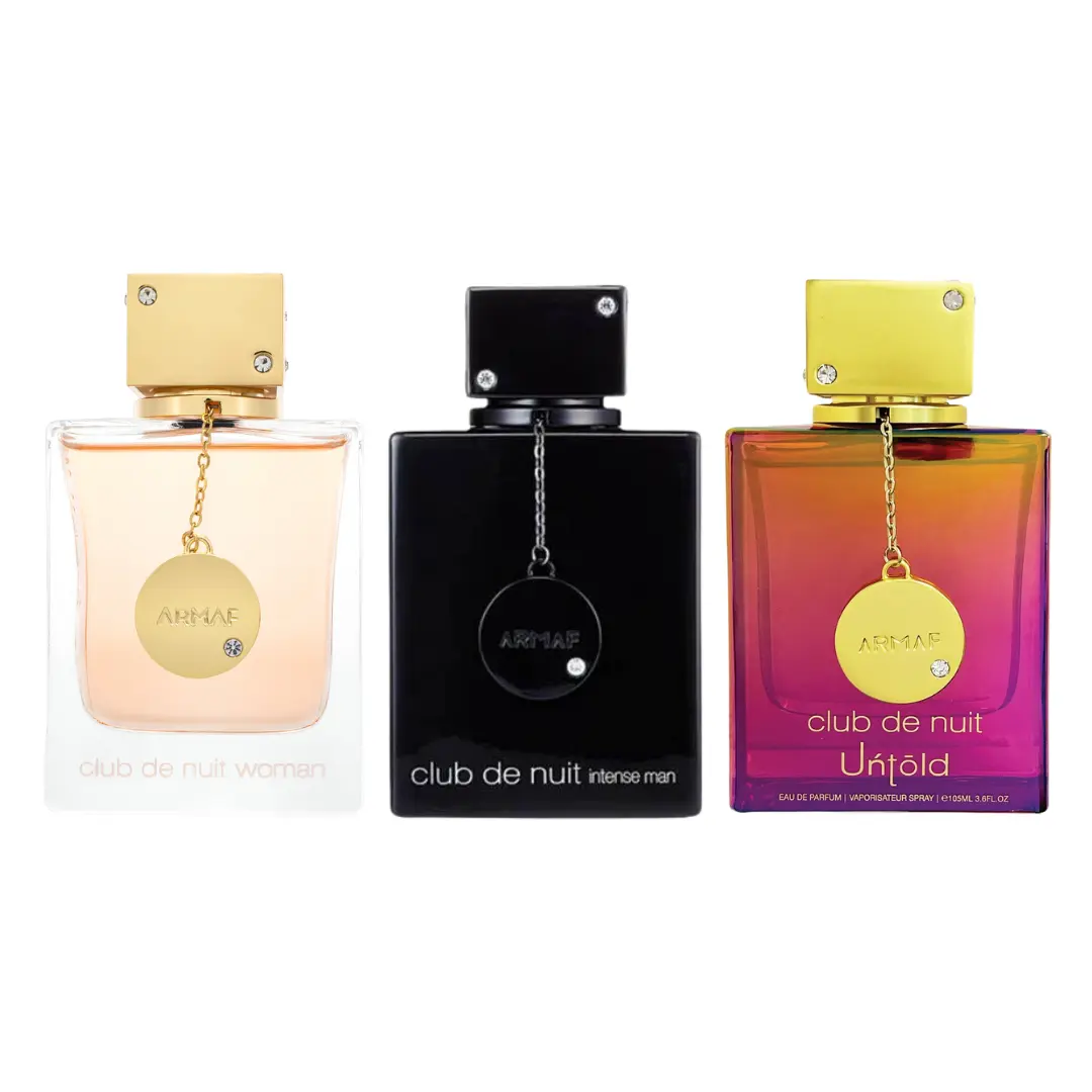Armaf 3x100ml (3.4-3.9 fl oz) Luxurious Scent Multi-Pack Perfume Gift Bundle - Men's Intense Bold Confident Citrus Woody Fragrance, Women's Floral Amber Scent, Father's Day/Men's Gifts Option, Father's Day Gifts