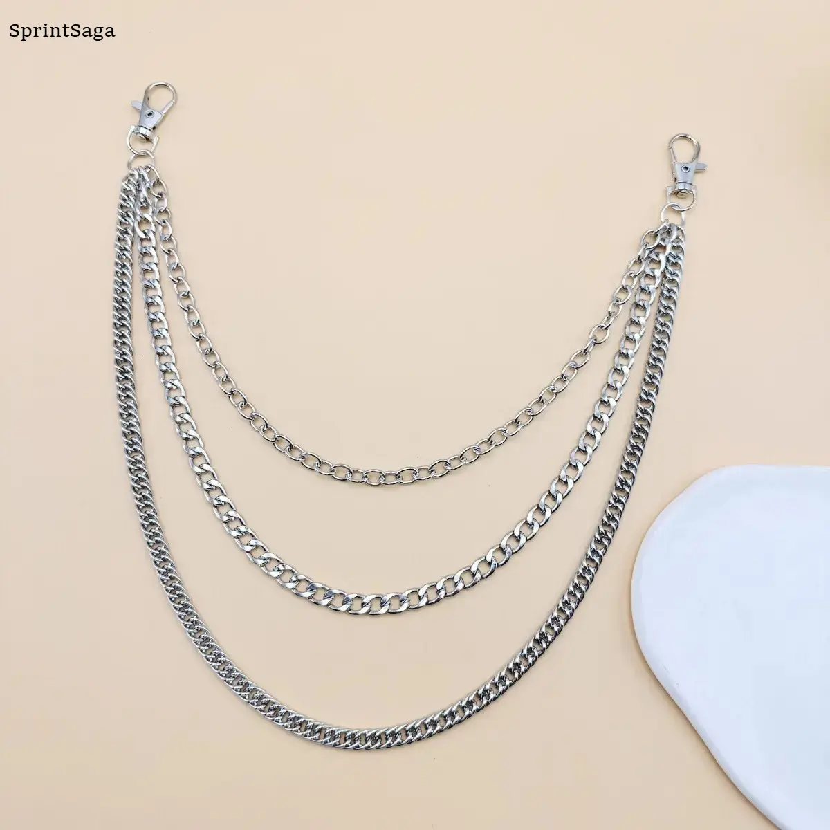 Y2K Wallet Chain for Men, Multi Layer Metal Pants Chain, Hip Hop Streetwear Jeans Chain, Punk Style Keychain for Belt Loop, Aesthetic Outfit Chain for Daily Wear tiktokshopbacktoschool