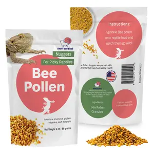 Bee Pollen Nuggets for Reptiles – Natural Supplement for Bearded Dragons, Skinks, and More – Reptile Bee Pollen Powder, Appetite Booster – 2 oz