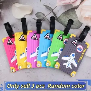 3-Piece PVC Soft Gel Luggage Tags, Multifunctional Lost Prevention ID Card Holders, Easy Identification Travel Accessories, Versatile Travel Accessory