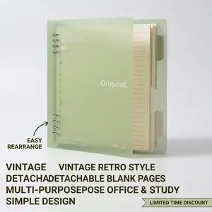 Vintage Style Loose Notebook, Detachable Blank Inner Core, Multi-Purpose Office & Study Journal, Retro Simple Design, Loose Leaf Notepad