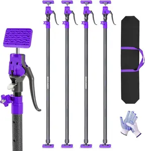 Quality Steel Adjustable Cabinet Jack Support Pole, Quick Support Rod & Drywall Jack, Zip Wall Dust Barrier System, 3rd Hand Support System 154LB, Cabinet Installations from 49.2-114.2 in, 4-Pack