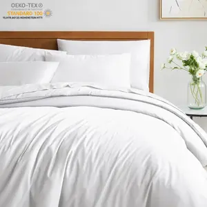 Plain Duvet Cover Set - 3 Piece Comforter Cover Soft Bedding Set with Pillowcases Twin Full Size Quilt Cover Set