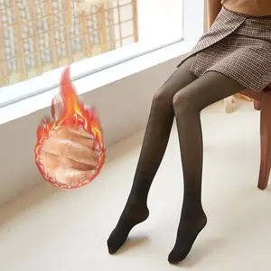 Women Fleece Lined Tights High Waisted Thermal Pantyhose Leggings Warm Thick Thermal Stretch Tights for Winter