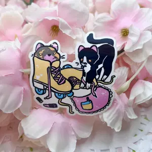 Diner Tobey and Chai Rollerskates ~ Sticker