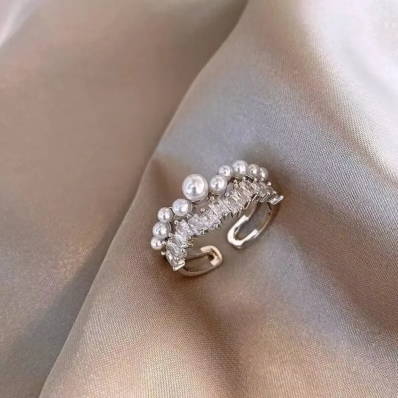 Vintage Rings for Women High Quality Exquisite Multi-Layered Artificial Pearl Inlay Ring, Vintage Rings for Women High Quality Exquisite Multi-Layered Artificial Pearl Inlay Ring,