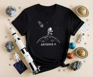 Artemis II Astronaut Moon Landing Shirt, NASA Space Mission Tee, Lunar Exploration Tshirt, Gift For Astronomy Fans