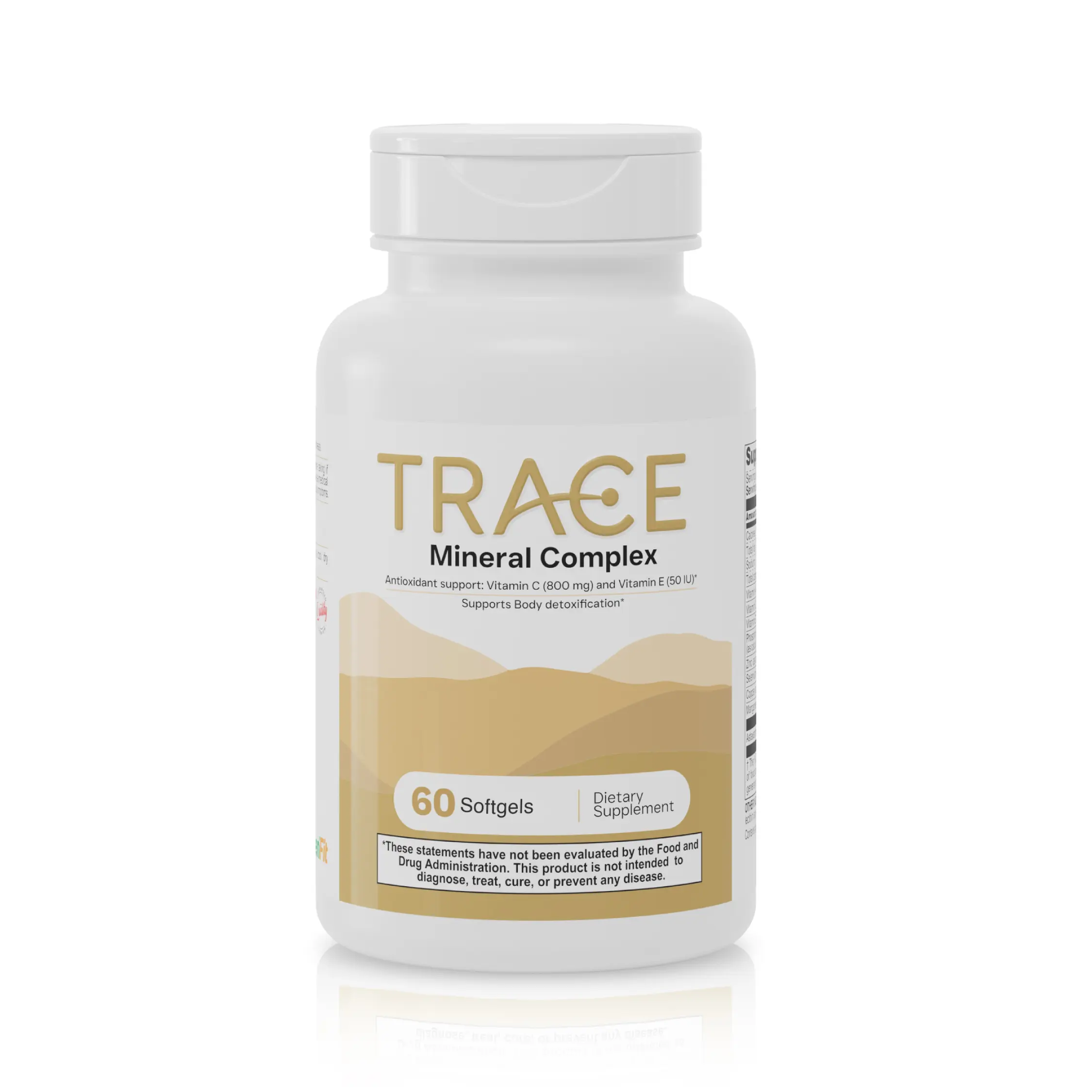 Trace Antioxidant Complex Dietary Supplement - 800 mg Vitamin C, Vitamins A & E - 60 Softgels for Healthcare & Fitness Support