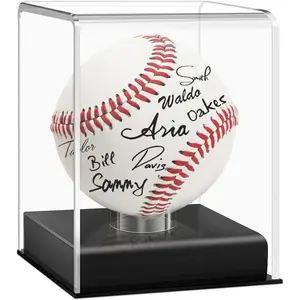 Baseball Display Case, UV Protected Acrylic Cube, Clear Case for Memorabilia and Autographed Balls (1 PC)