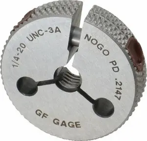 GF Gage Threaded Ring Gage for Mechanical Hardware, Metal Measuring Tool - 1/4-20 Thread, UNC, Class 3A, No Go R0250203ANK Physical Measuring Instrument