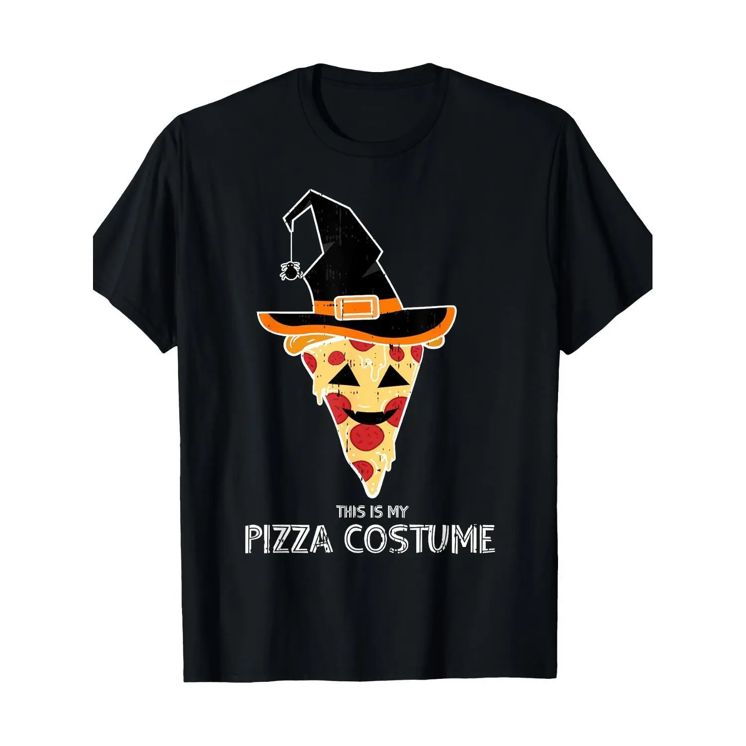 Men Crew Neck Black Short Sleeve T-Shirt, Funny My Witch Pizza Costume Graphic Tee, Easy Italian Food Halloween Novelty Casual Top for Pizza Lovers Halloween Party Gift