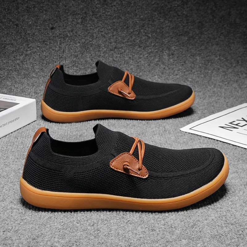 Women's Minimalist Casual Vintage-Inspired Canvas Loafers - Round Toe, No-Tie Lace, Slip-On Flat Walking Shoes with PVC Sole for Travel, Daily Wear